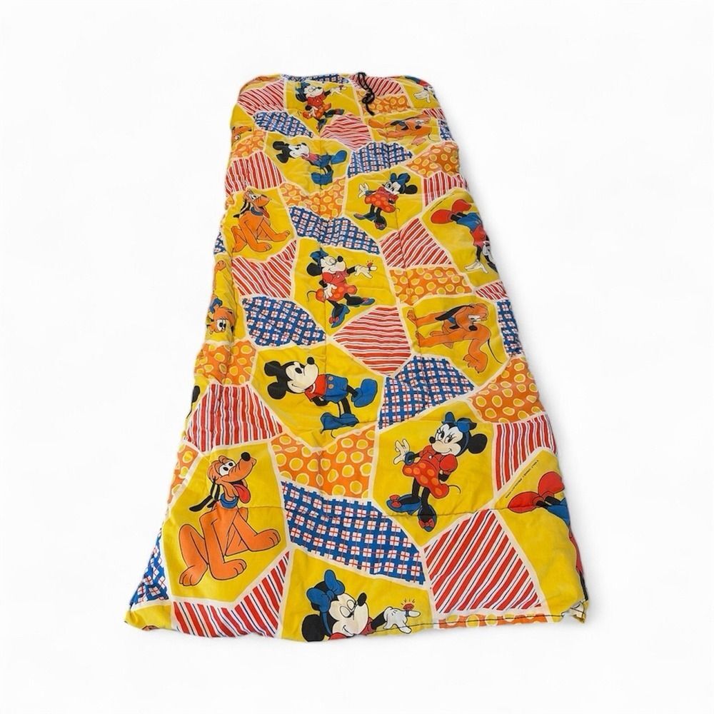 VTG‎ Disney Mickey Minnie Mouse Pluto Sleeping Bag 77"length X 33" Width Read